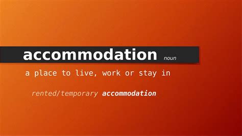 accommodation hotel meaning|living accommodations meaning.